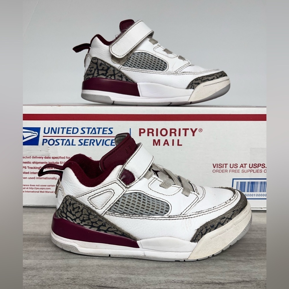 Jordan Spizike Low White Wolf Gray Sneakers Shoes Kids 12C Basketball Hoops